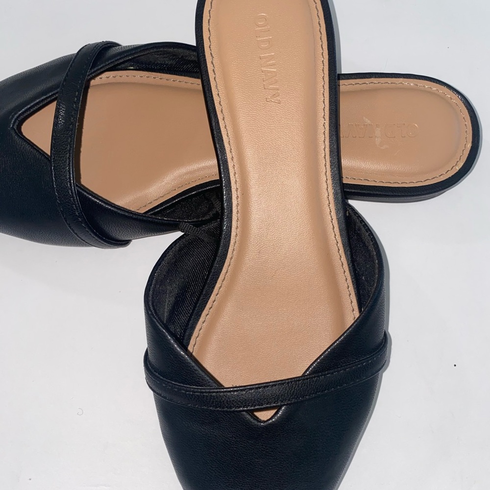 Old Navy Black Mules Suede Slip-On